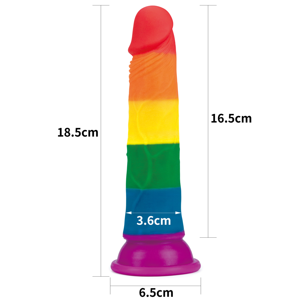 7″ Rainbow Dildo - Image 3